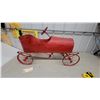 Image 8 : Vintage Early 20th-Century Red Metal Roadster Style Pedal Car with Spoked Wheels
