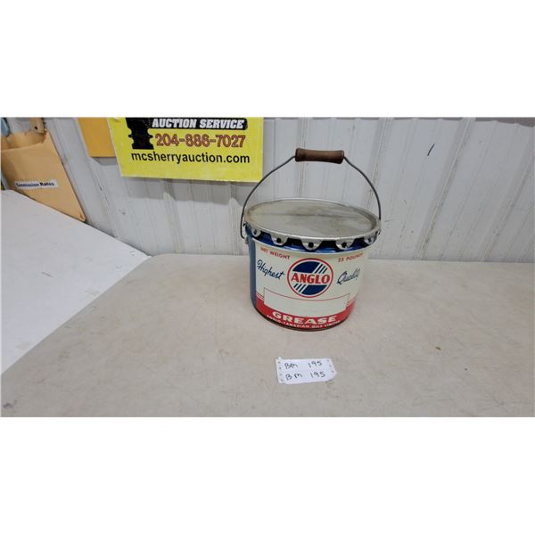 Anglo-Canadian Oils "Highest Anglo Quality" 25-Pound Grease Pail with Wooden Handle