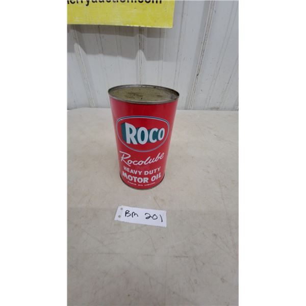 ROCO Rocolube Heavy Duty Motor Oil Can, Radio Oil Limited, Imperial Quart