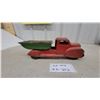 Image 1 : Vintage Lincoln Pressed Steel Toy Dump Truck, Red Cab and Green Bed, 14"