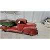 Image 2 : Vintage Lincoln Pressed Steel Toy Dump Truck, Red Cab and Green Bed, 14"