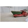 Image 3 : Vintage Lincoln Pressed Steel Toy Dump Truck, Red Cab and Green Bed, 14"