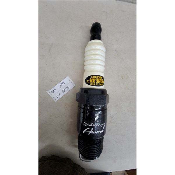 Cruisin' Gimli Beach Car Show "Work in Progress Award" Spark Plug Trophy, 2014, 20"