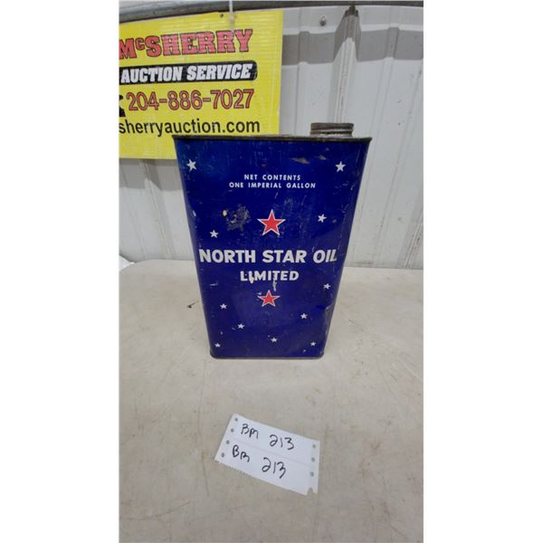 Vintage North Star Oil Limited One Imperial Gallon Metal Oil Can