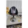Image 1 : Custom Pinstriped Devil Bar Stool with Black Seat and Chrome Pedestal Base