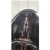 Image 4 : Custom Pinstriped Devil Bar Stool with Black Seat and Chrome Pedestal Base