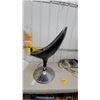 Image 5 : Custom Pinstriped Devil Bar Stool with Black Seat and Chrome Pedestal Base