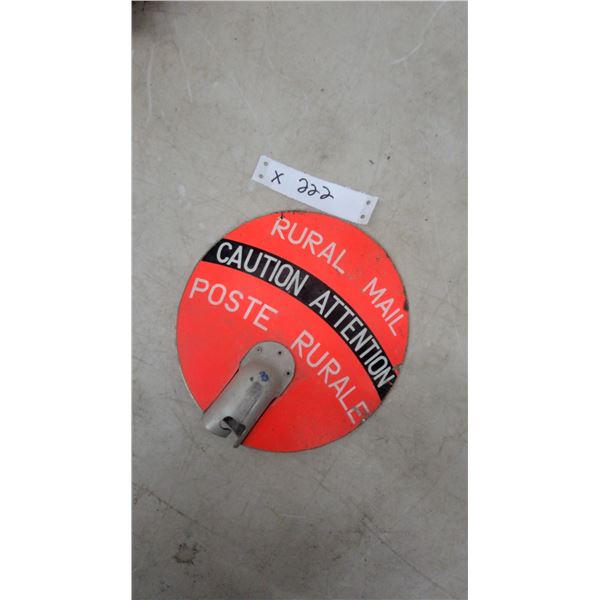 Canada Post Bilingual "Rural Mail/Poste Rurale" Vehicle Topper Sign, 8" Dia.