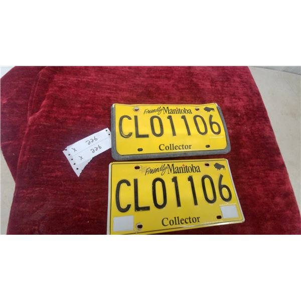 Pair of Manitoba "Friendly Manitoba" Collector License Plates, CL01106