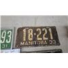 Image 4 : Four Manitoba License Plates: 1928, 1931, 1933, and 1935