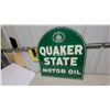 Image 7 : Quaker State Motor Oil Tombstone Metal Sign, "Guaranteed 100 Per Cent Pure"