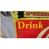 Image 5 : Vintage 1940s-1950s "Drink Coca-Cola" Embossed Metal Advertising Sign with Contour Bottle 17”×57”