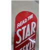 Image 3 : "Read the Star Weekly on Sale Here" Red Porcelain Enamel Advertising Sign 7.6”×24” vintage