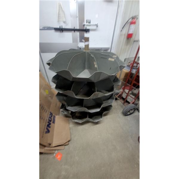 Multi-Tiered Metal hardware store nail Carousel Display Rack with Radial Compartments and