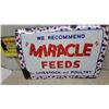 Image 2 : "Miracle Feeds" Livestock and Poultry Vintage Enamel Advertising Sign 24”×36”