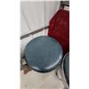 Image 2 : Set of Five Vintage Commercial Diner Stools With Green Vinyl Seats and Chrome Bell Bases 21.6”