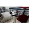 Image 3 : Set of Five Vintage Commercial Diner Stools With Green Vinyl Seats and Chrome Bell Bases 21.6”