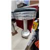 Image 5 : Set of Five Vintage Commercial Diner Stools With Green Vinyl Seats and Chrome Bell Bases 21.6”