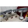 Image 6 : Set of Five Vintage Commercial Diner Stools With Green Vinyl Seats and Chrome Bell Bases 21.6”