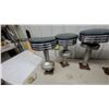 Image 7 : Set of Five Vintage Commercial Diner Stools With Green Vinyl Seats and Chrome Bell Bases 21.6”