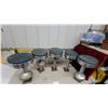 Image 8 : Set of Five Vintage Commercial Diner Stools With Green Vinyl Seats and Chrome Bell Bases 21.6”