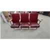 Image 1 : Set of Three Vintage Theater Chairs With Red Velvet Backs and Cast Iron Frame 63” wide
