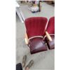 Image 3 : Set of Three Vintage Theater Chairs With Red Velvet Backs and Cast Iron Frame 63” wide