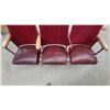 Image 5 : Set of Three Vintage Theater Chairs With Red Velvet Backs and Cast Iron Frame 63” wide