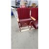 Image 6 : Set of Three Vintage Theater Chairs With Red Velvet Backs and Cast Iron Frame 63” wide