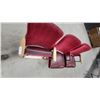 Image 7 : Set of Three Vintage Theater Chairs With Red Velvet Backs and Cast Iron Frame 63” wide