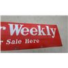 Image 3 : Vintage "Star Weekly For Sale Here" Enamel Advertising Sign 8”×28”