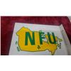 Image 2 : National Farmers Union Member flange 2 sided Sign with Yellow Canada Map and Green NFU Logo 12”×13”