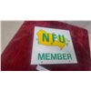 Image 5 : National Farmers Union Member flange 2 sided Sign with Yellow Canada Map and Green NFU Logo 12”×13”