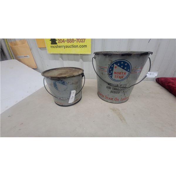Two North Star Oil William Penn Medium Gun Lubricant Pails: 25 lb and 10 lb