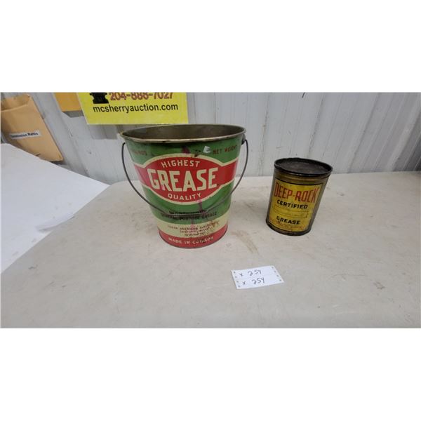 Worthmore Grease Pail and Deep-Rock Certified Grease Can: 25 lb and 5 lb