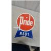 Image 1 : Vintage "Pride" R501 Dairy Route Sign, malmac, Red and Blue Ribbon Design 16”×22”