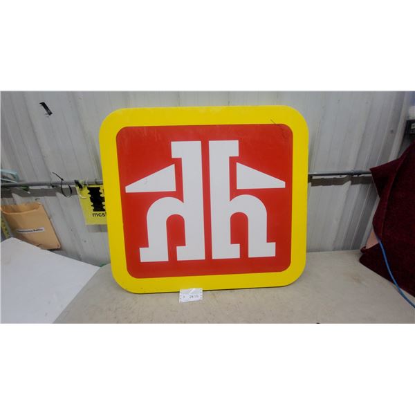 Home hardware metal Sign, Red and Yellow with Stacked "M" Logo 33.6”×36.6”
