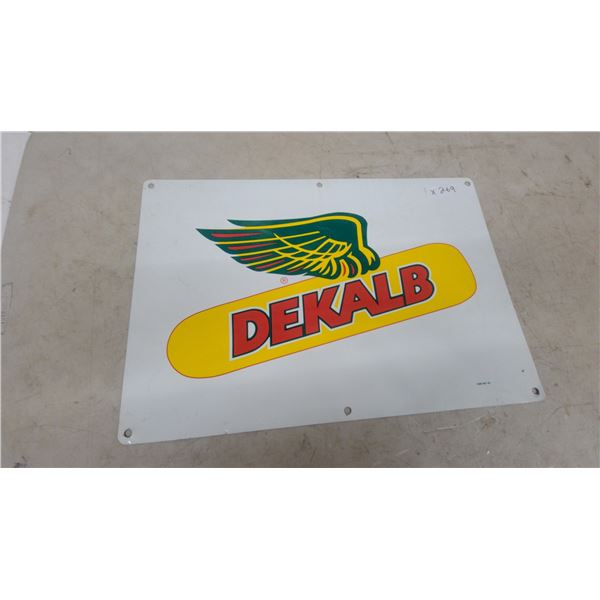 DEKALB Winged Corn Logo Metal Advertising Sign 16”×24” two sided