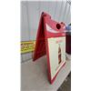Image 5 : Coca-Cola "Ice Cold Served Here" Plastic A-Frame Sandwich Board Sign 24”×38”