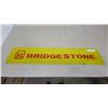 Image 1 : Vintage Bridgestone "BS" Advertising metal Sign, 2 sided Red and Yellow 7.6”×37.6”