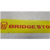 Image 3 : Vintage Bridgestone "BS" Advertising metal Sign, 2 sided Red and Yellow 7.6”×37.6”