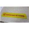Image 5 : Vintage Bridgestone "BS" Advertising metal Sign, 2 sided Red and Yellow 7.6”×37.6”
