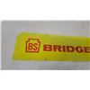 Image 6 : Vintage Bridgestone "BS" Advertising metal Sign, 2 sided Red and Yellow 7.6”×37.6”