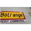 Image 3 : Vintage Belgian "Botrange Credit Communal" Bank Advertising Sign 14”×31.6”