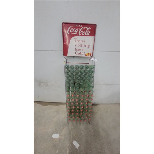 Vintage Coca-Cola Bottle Display Rack with 86 Glass Bottles, c. 1960s