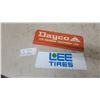 Image 1 : Vintage Dayco "The Original Equipment Line"5”×14” and Lee Tires Metal Advertising Signs 4”×12”