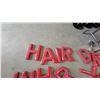 Image 2 : 18 Red Three-Dimensional Plastic Sign Letters, Approx. 9” × 12”