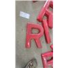 Image 7 : 18 Red Three-Dimensional Plastic Sign Letters, Approx. 9” × 12”