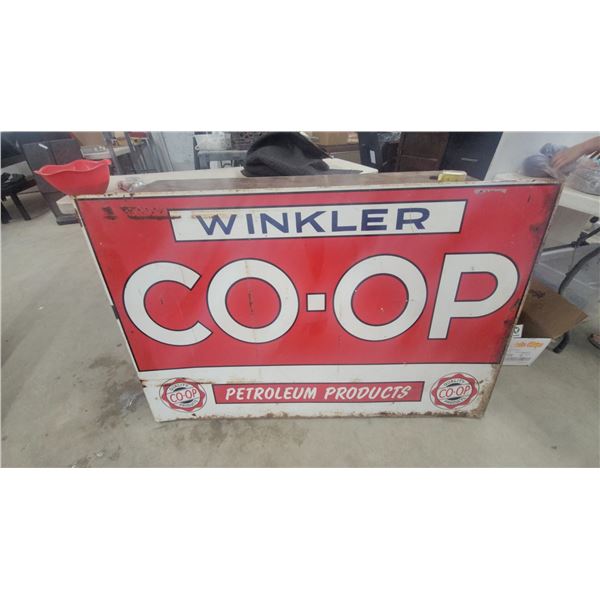 Vintage Winkler Co-Op Petroleum Products metal Sign 54”×35”