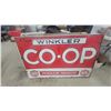 Image 1 : Vintage Winkler Co-Op Petroleum Products metal Sign 54”×35”